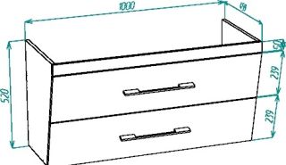 Тумба под раковину Bellezza Берта 100см чёрный 00000007114
